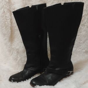 UGG Black Leather Channeling Boots